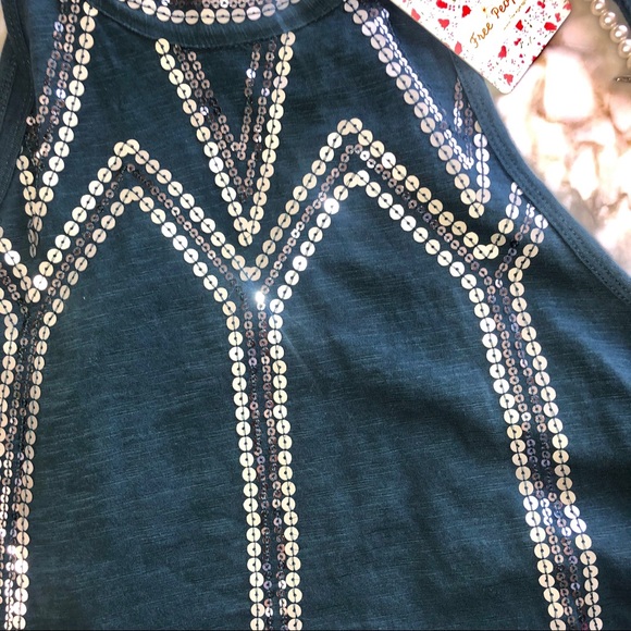 FREE PEOPLE Tank Top Tie Neck NEW Medium 4A07 - Picture 6 of 8